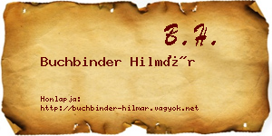 Buchbinder Hilmár névjegykártya